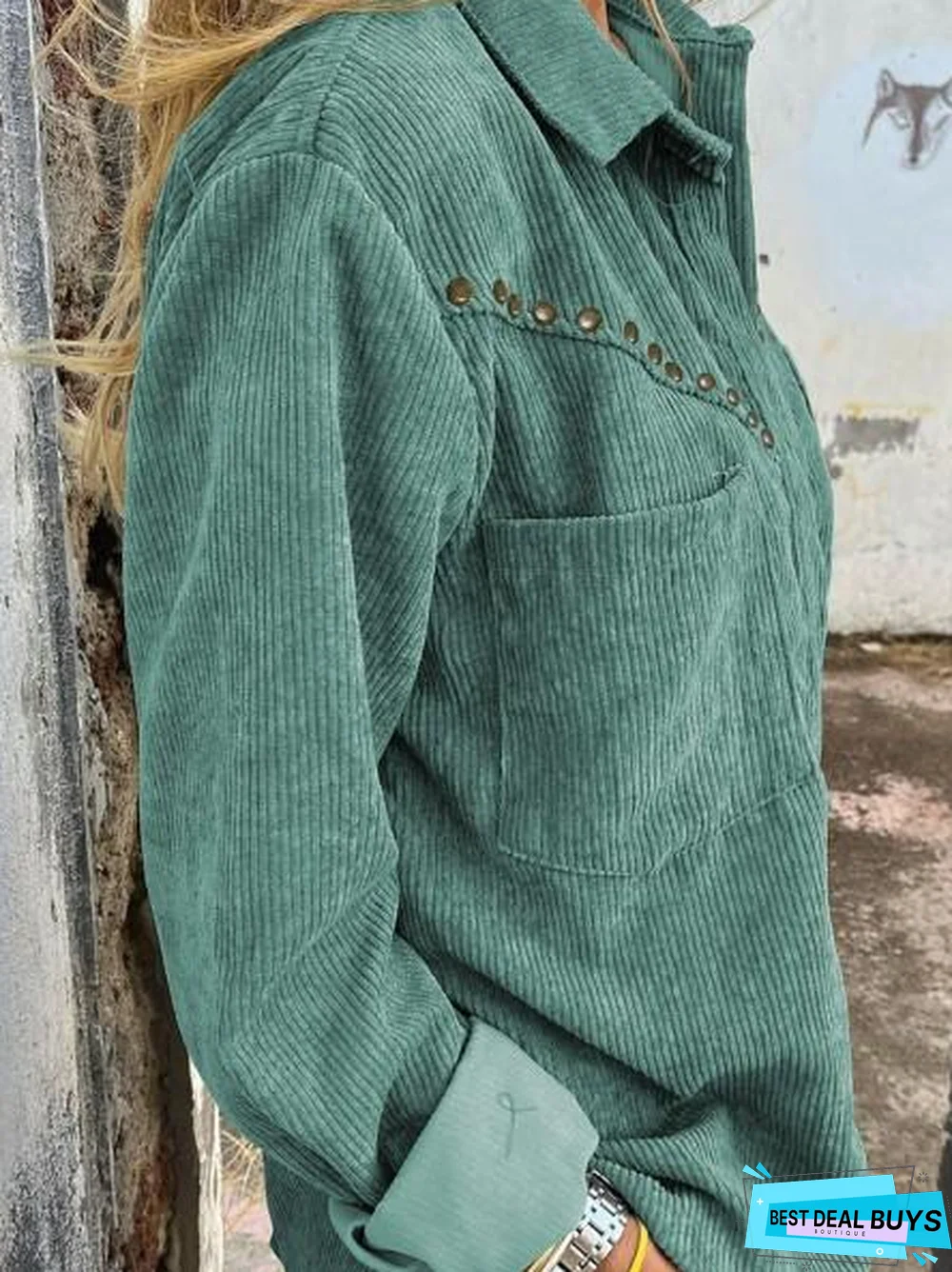 Plain Shirt Collar Loosen Outerwear