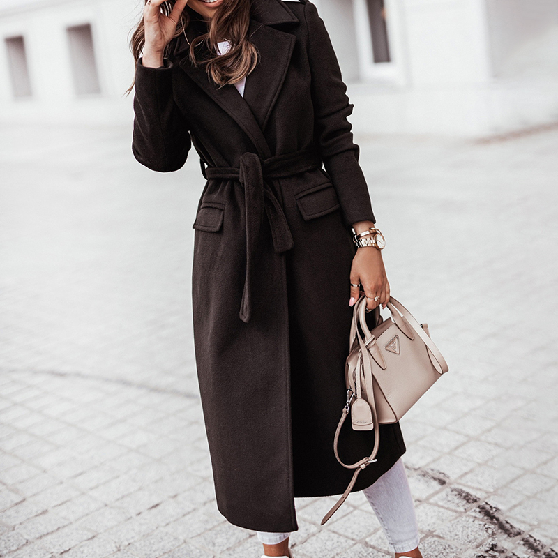 Fashion Casual Solid Color Long Coat wearshes