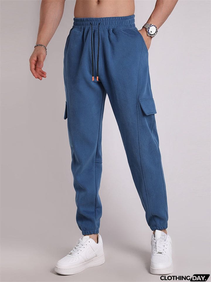 Trendy Extra Loose Multi-Pocket Drawstring Pants for Men