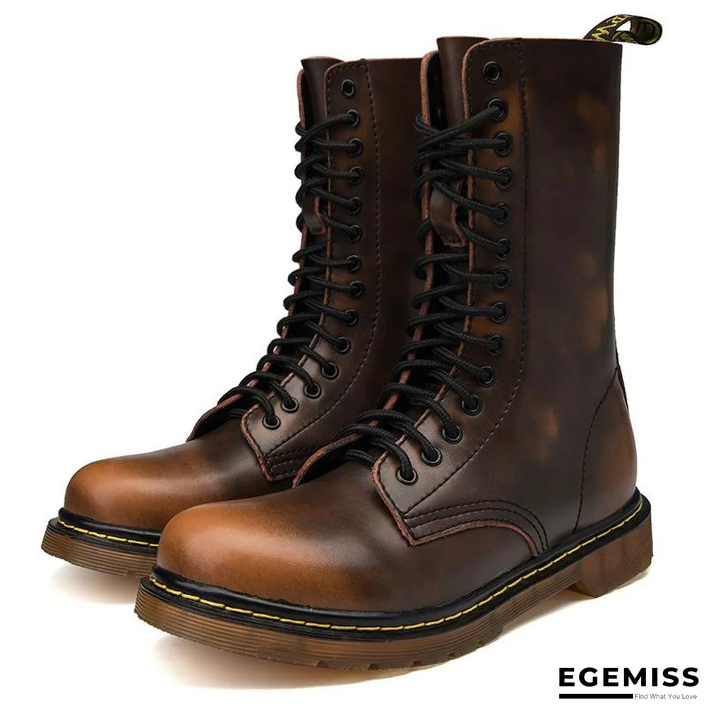 Autumn and winter all-match Martin boots high-top shoes men's Korean version of the trendy casual Gaobang sports waterproof non-slip retro boots | EGEMISS