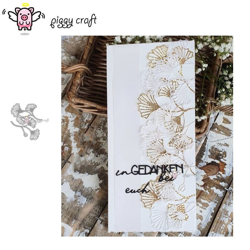 Piggy Craft metal cutting dies cut die mold Ginkgo leaves Scrapbook paper craft knife mould blade punch stencils dies