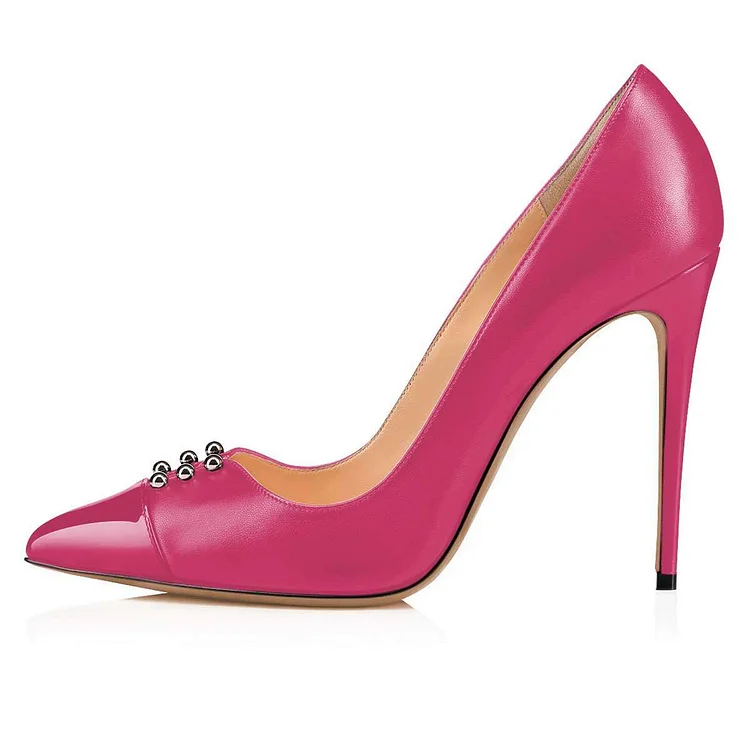 Fuchsia Classic Pointy Toe Stiletto Heels Pumps Office Heel |FSJ Shoes