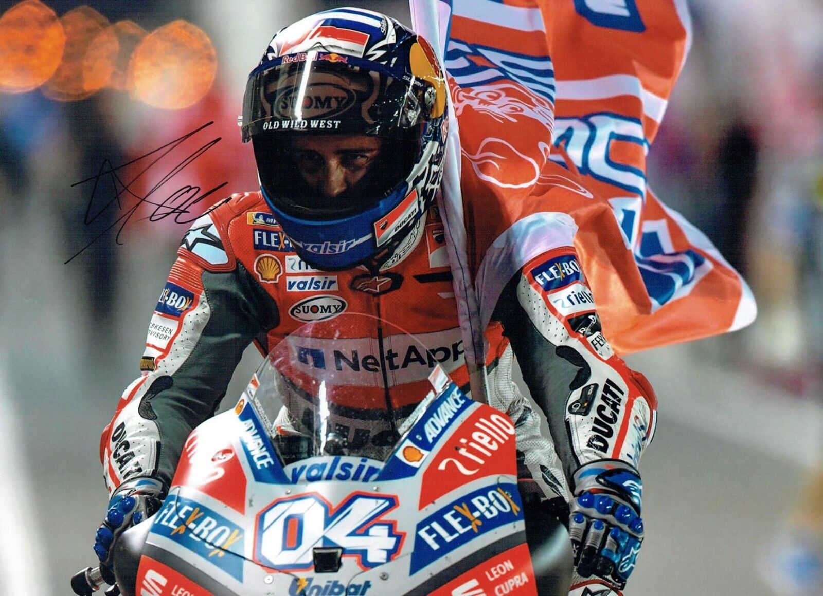 Andrea DOVIZIOSO SIGNED MOTOGP 16x12 Autograph Ducati Photo Poster painting A AFTAL COA