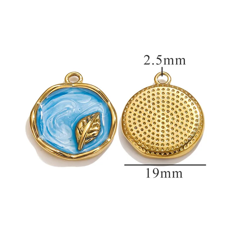 1 Piece 18 * 23mm 19mm 20.5mm 304 Stainless Steel Leaf Rose Flower Pendant Jewelry Accessories