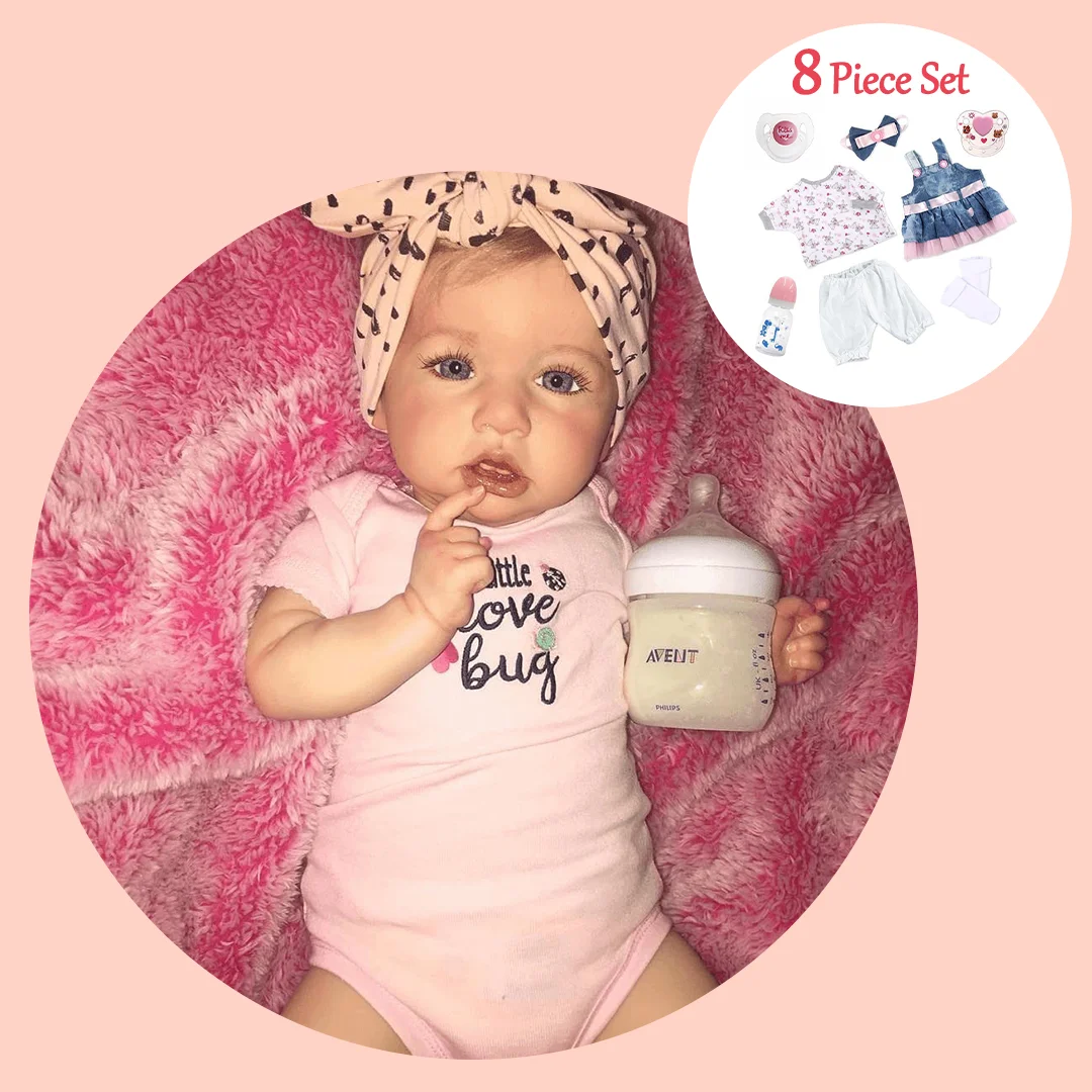 [New Series] Realistic Weighted Handmade Reborns Gifts 20'' Touch Real Toddler Silicone Reborn Baby Doll Girls Blanco Has Coos and "Heartbeat" -Creativegiftss® - [product_tag] RSAJ-Creativegiftss®
