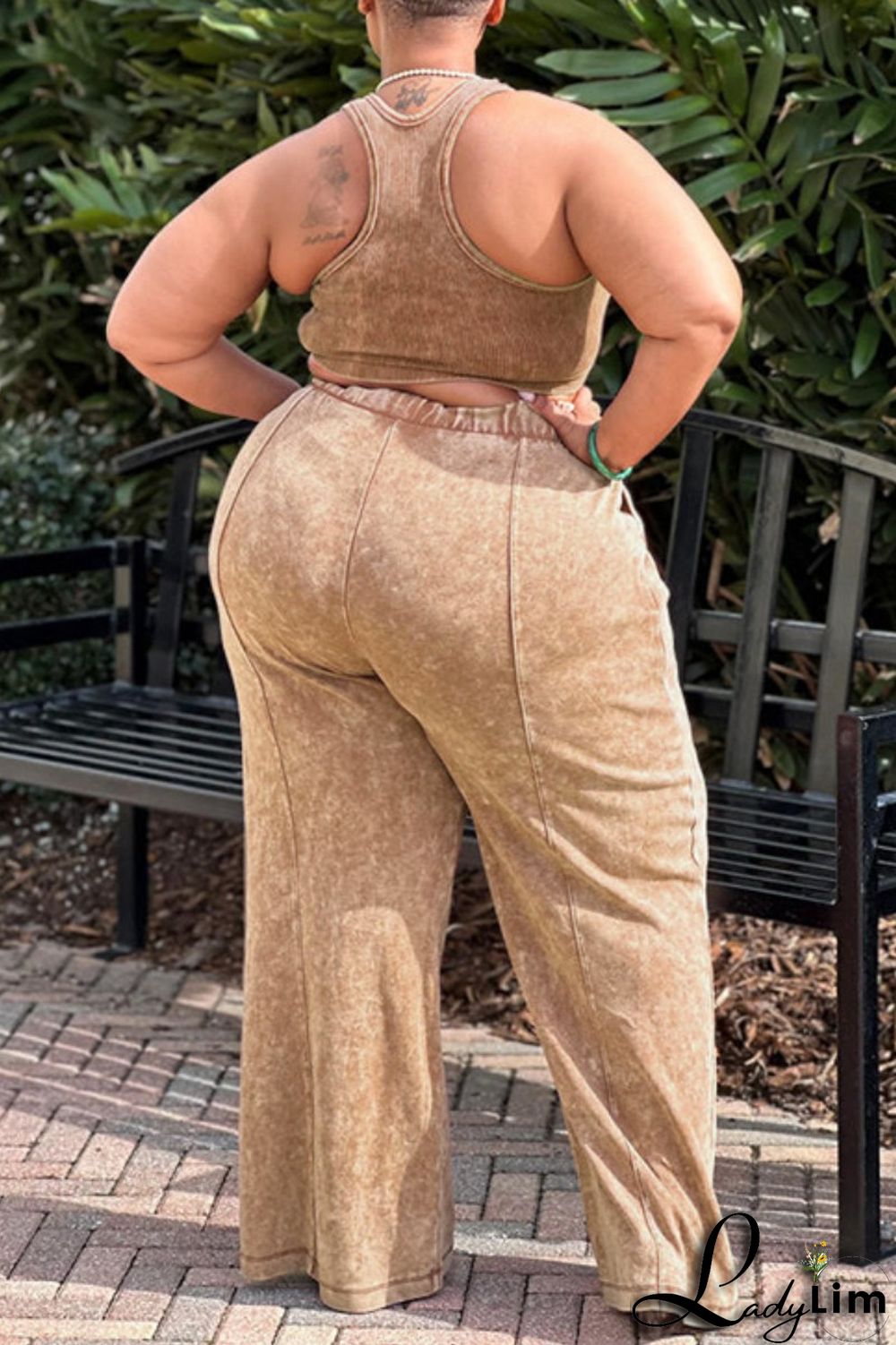 Black Gray Casual Solid Vests Pants O Neck Plus Size Two Pieces