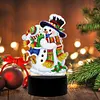 DIY Diamond Painting 7 Color Night Light Lamp Home Decoration Ornament Gift Kit(Snowman)