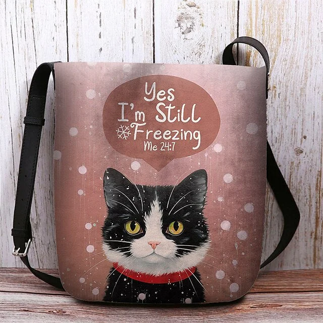 Style & Comfort for Mature Women Women's Cat Print Crossbody Bag