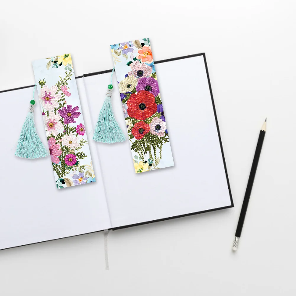 2pcs Diamond Painting Bookmark - Flower