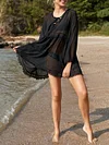 Chiffon Loose Split-Joint Long Sleeve Vacation Mini Dress
