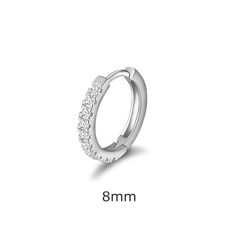 1 Piece Minimalist Geometric Inlay Copper Zircon Hoop Earrings