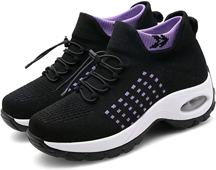Women's Slip on Trainers Thick Bottom Air Cushion Walking Shoes Breathable Mesh Sneakers Orthopedic Shoes Radinnoo.com