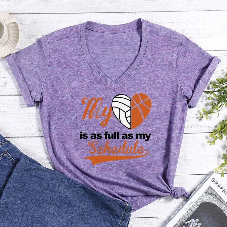 basketball V-neck T Shirt-Annaletters