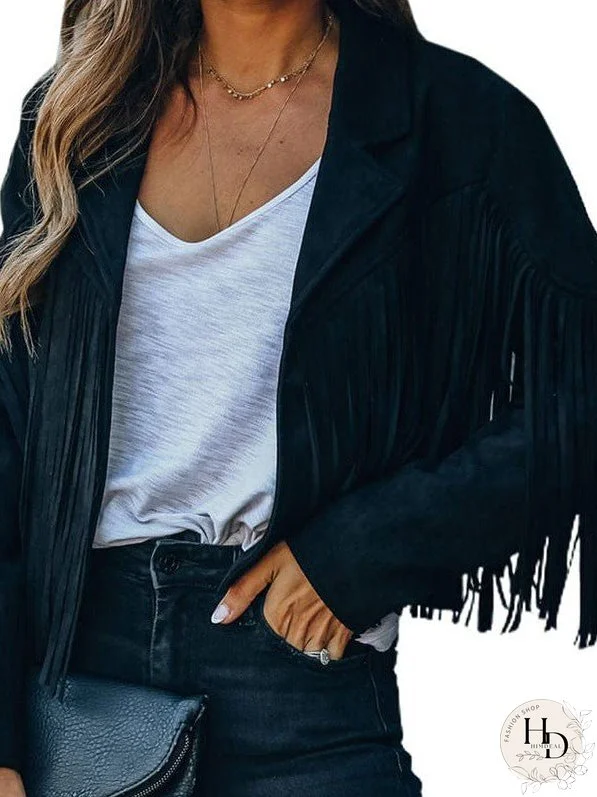 Sophisticated Fringe Suede Jacket