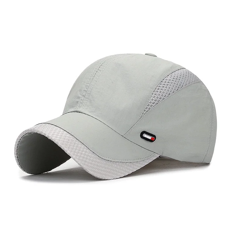 Summer Breathable Mesh Quick-drying Hat Mens Outdoor Sports Sunshade Red Leather Label Sunblock Hat Ladies