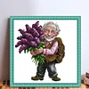 Grandpa Lavender-14CT Stamped Cross Stitch 21*21cm/8.27*8.27in tapestrymarket