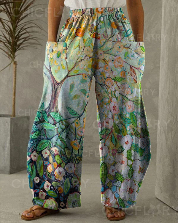 Women's Floral Print Loose Pants