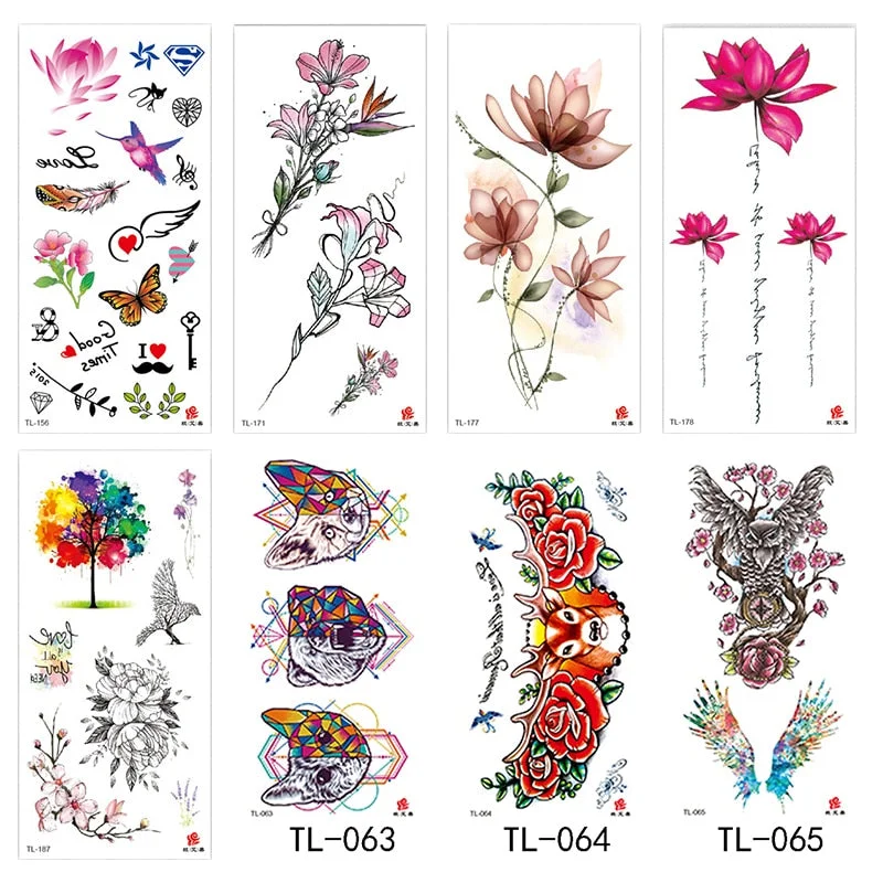 Flower animal totem romantic beautiful bird fragrance waterproof lasting men and women personality temporary tattoo stickers