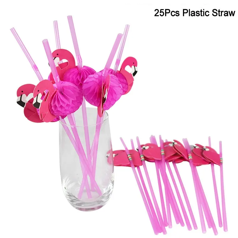 Hawaiian Party Decorations Palm Leaves Bunting Banner Luau Flamingo Summer Tropical Party Decoration Jungle Safari Party Ballons