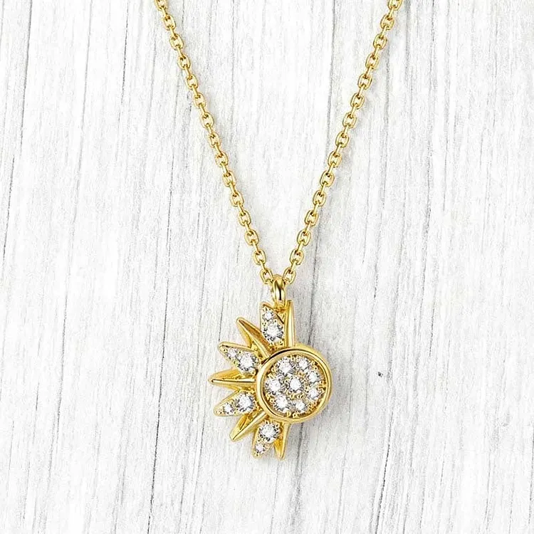 🔥Last Day 49% OFF - 🔆🌙Sun and Moon Pendant Necklace with Rhinestones 