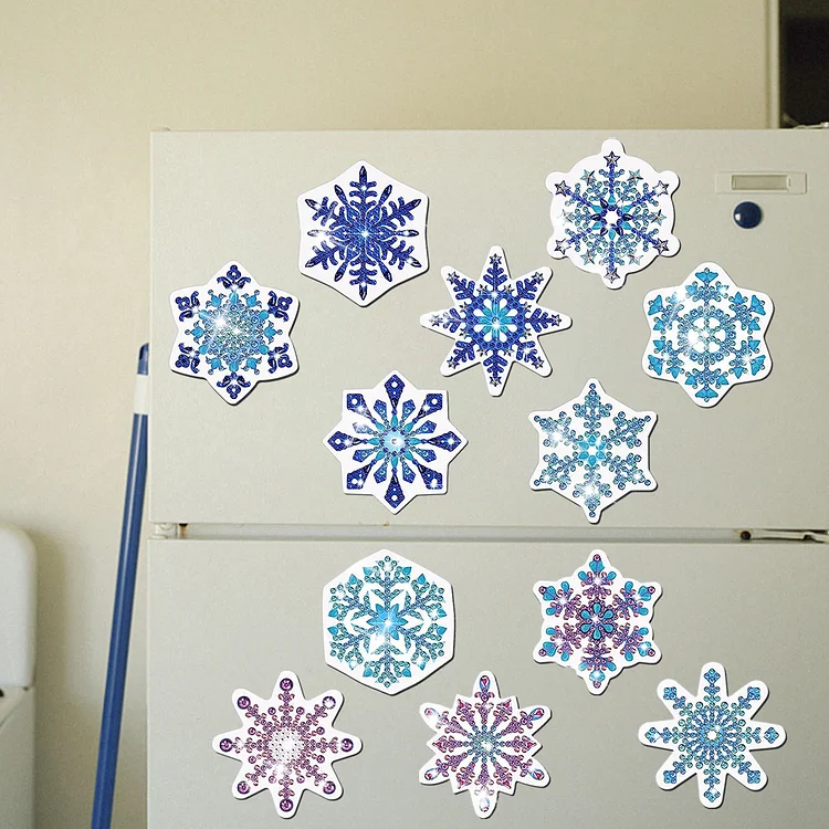 8/12PCS Full Drill Fridge Magnets Sticker Mandala Diamond Painting