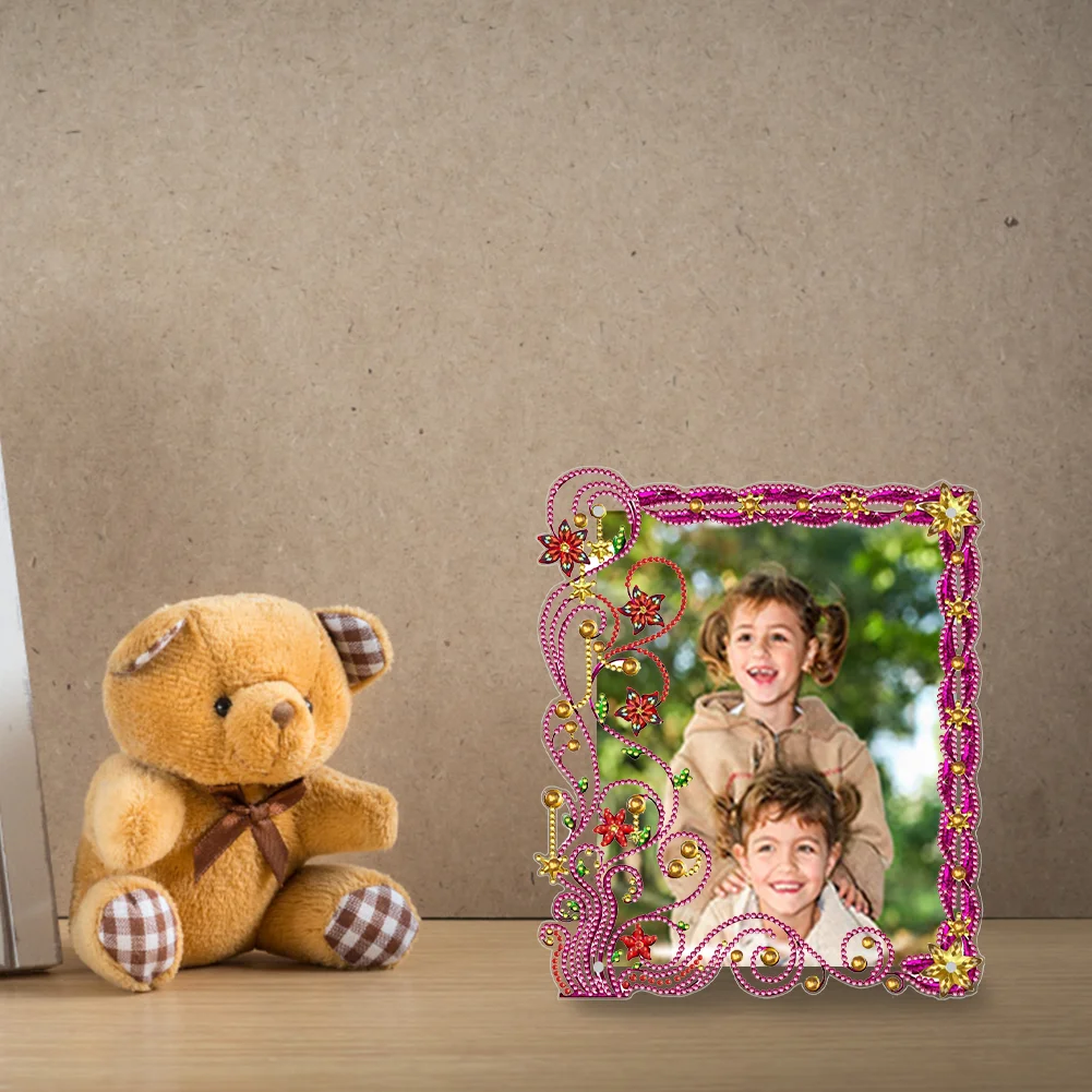 DIY Floral Special Shape Diamond Painting Photo Frame Kits Bedroom Table Decor