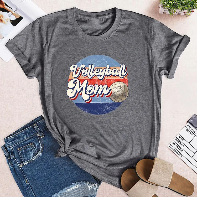 Volleyball Mom Retro   T-shirt Tee -03758-Annaletters
