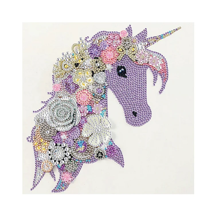 Partial Special-Shaped Diamond Painting - Purple Unicorn 30*30CM
