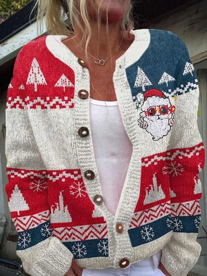 Women'S Christmas Cozy Knit Cardigan