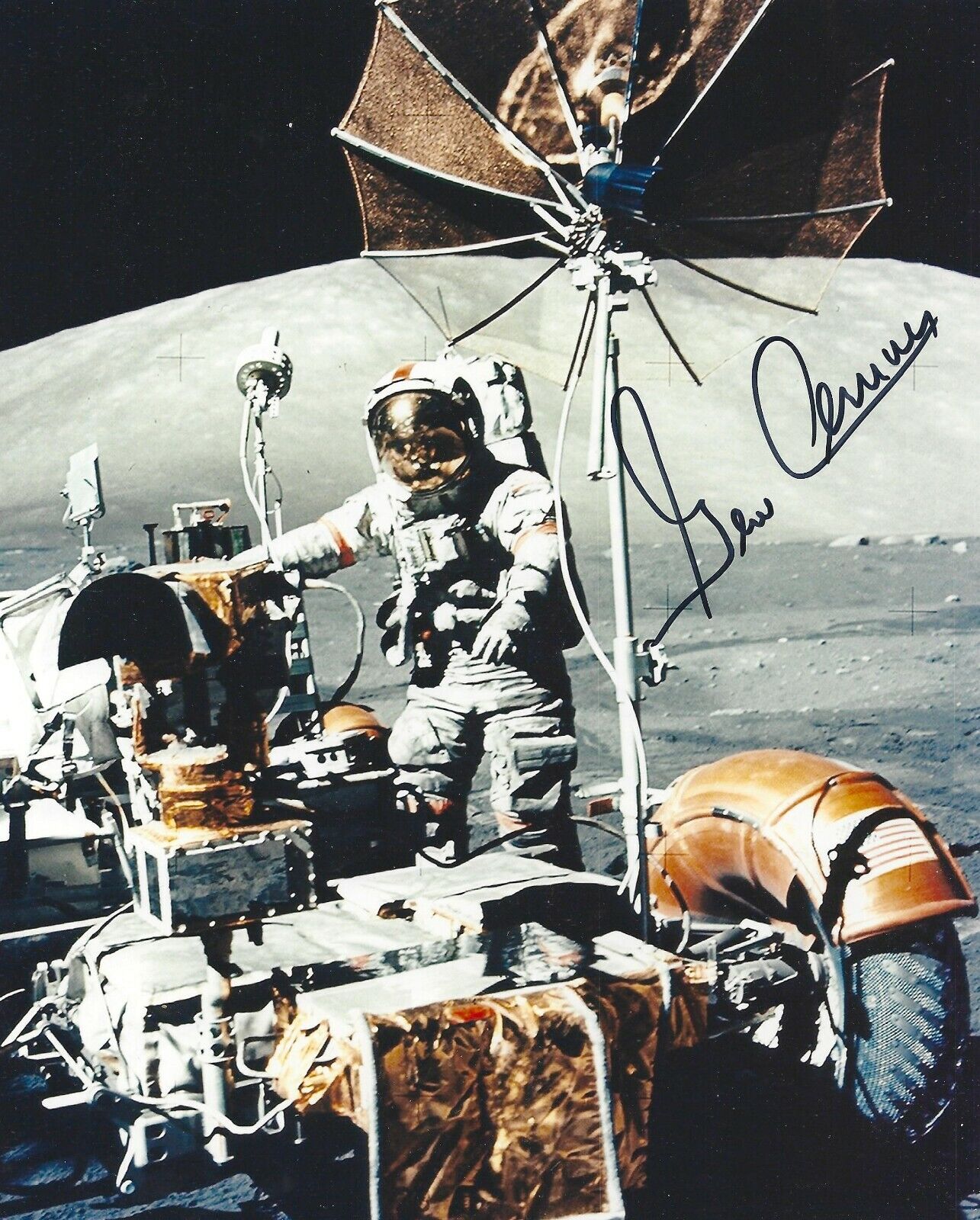 GENE CERNAN APOLLO 17 SIGNED 8x10 Photo Poster painting UACC RD NASA ASTRONAUT AUTOGRAPH