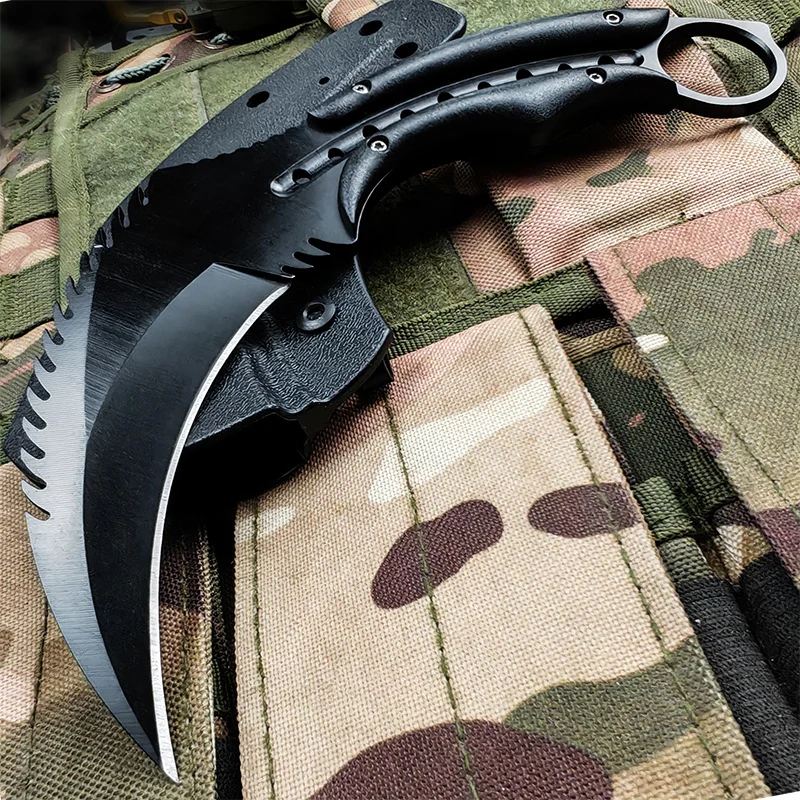 Self-defense outdoor knife, sharp and portable tactical fighting claw knife, outdoor survival knife.