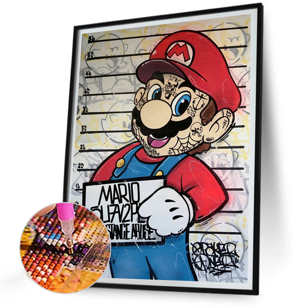 Mario 30*30cm full round drill diamond painting