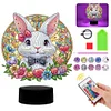 (US Only)Acrylic Double Sided Bunny Diamond Painting LED Night Light for Easter Decor