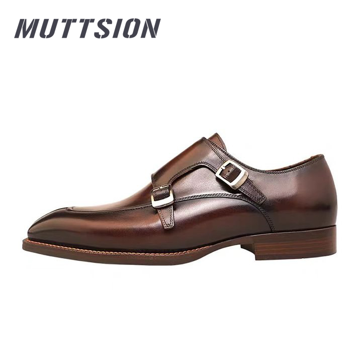 MUTTSION New Wave Metal Double Buckle Business Cowhide Leather Shoes MUTTSION.COM MUTTSION