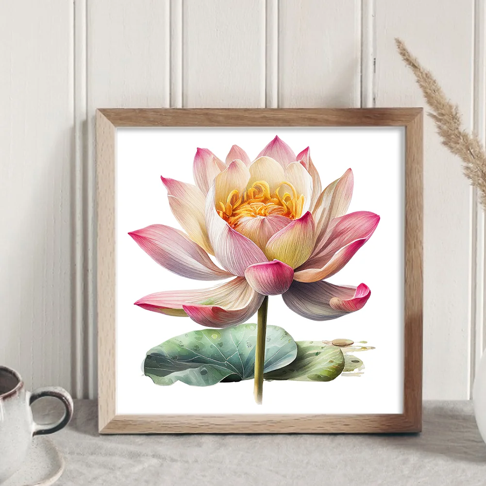 DIY Stamped Cross Stitch 11CT Full Embroidery 40*40cm - Lotus