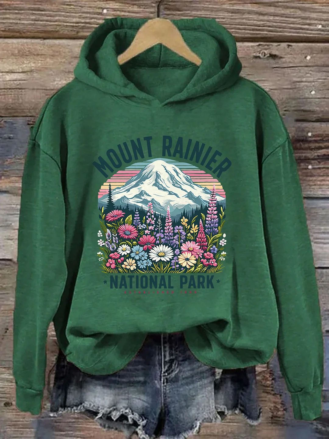 Mount Rainier National Park Wildflower Hoodie
