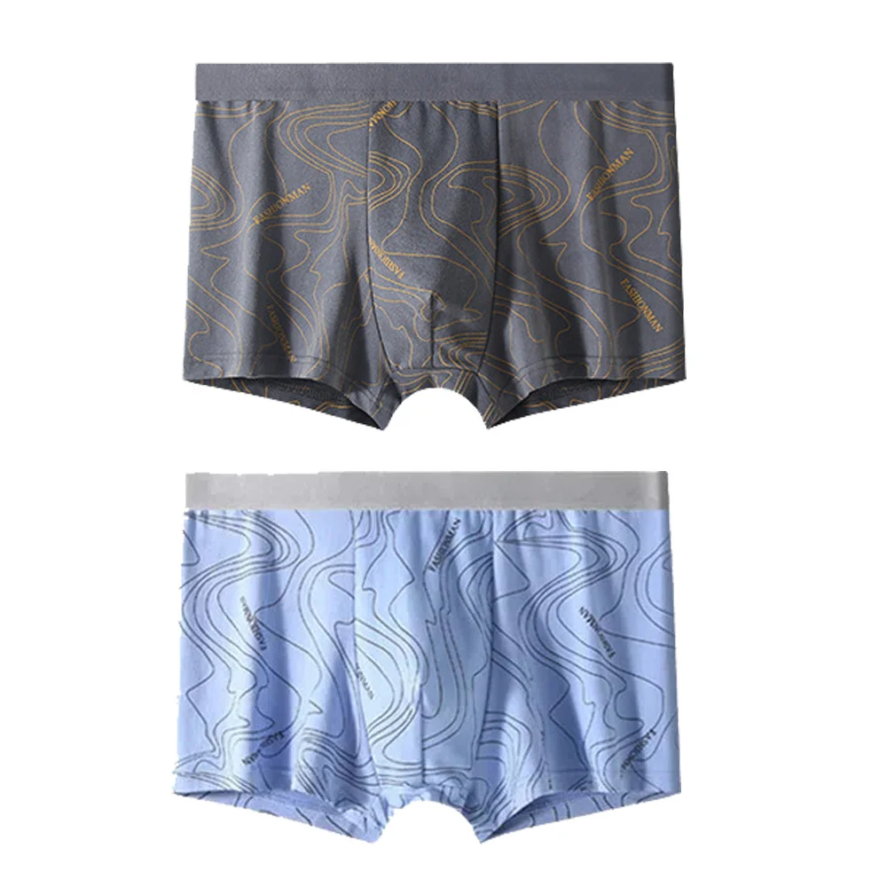 Aonga 2Pcs Men's Sexy Underwear Boxers Mens Short Soft Comfortable Breathable Fashion Antibacterial Trunks Fitness Running Man Shorts aonga