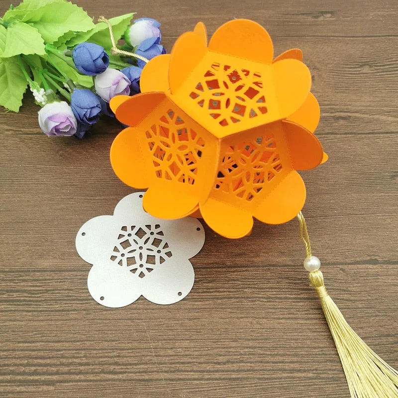 Lantern flower background Metal Cutting Dies Stencils For DIY Scrapbooking Decorative Embossing Handcraft Die Cutting Template