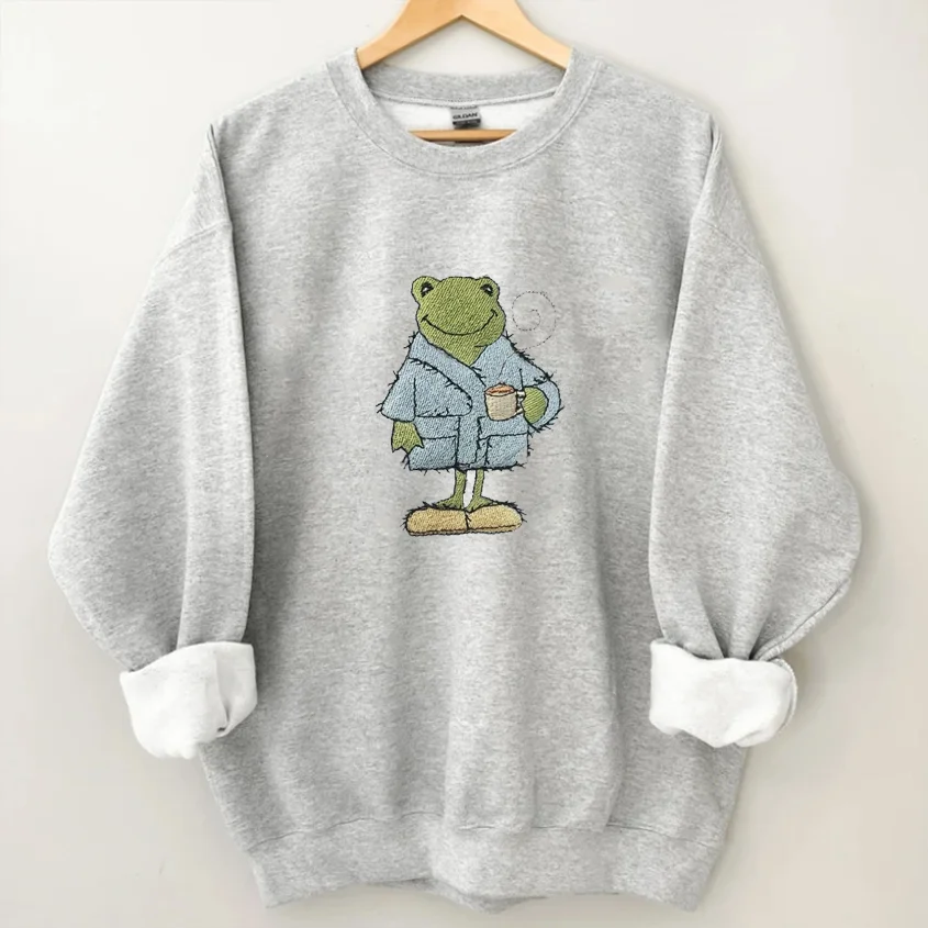 Eagerlys Embroidered Frog Sweatshirt Eagerlys