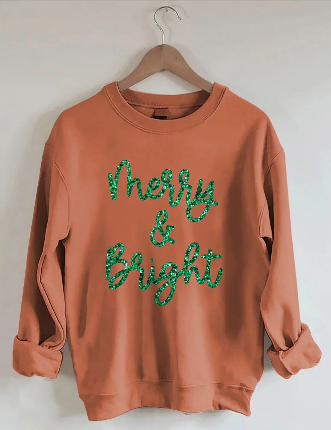 Sparkly Glitter Merry And Bright Sweatshirt