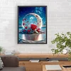 >SALE<5D DIY Full Round Drill Diamond Painting Red Rose Under the Moon Decor 30x40cm