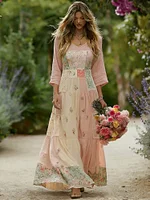 Women's Bohemian Patchwork Casual Vacation Dress