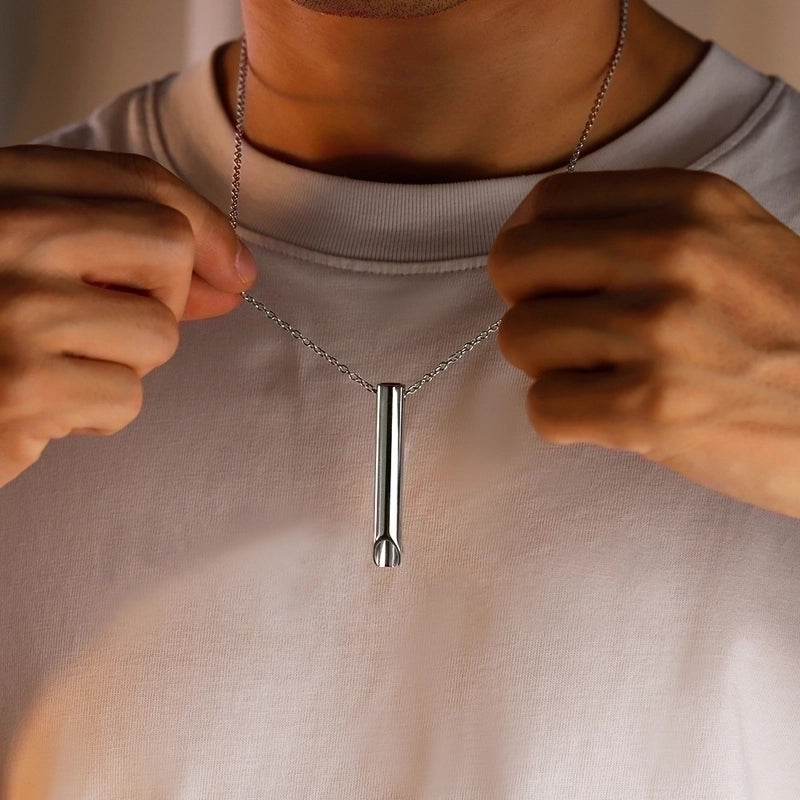 Minimalist Whistle 304 Stainless Steel Men's Pendant Necklace