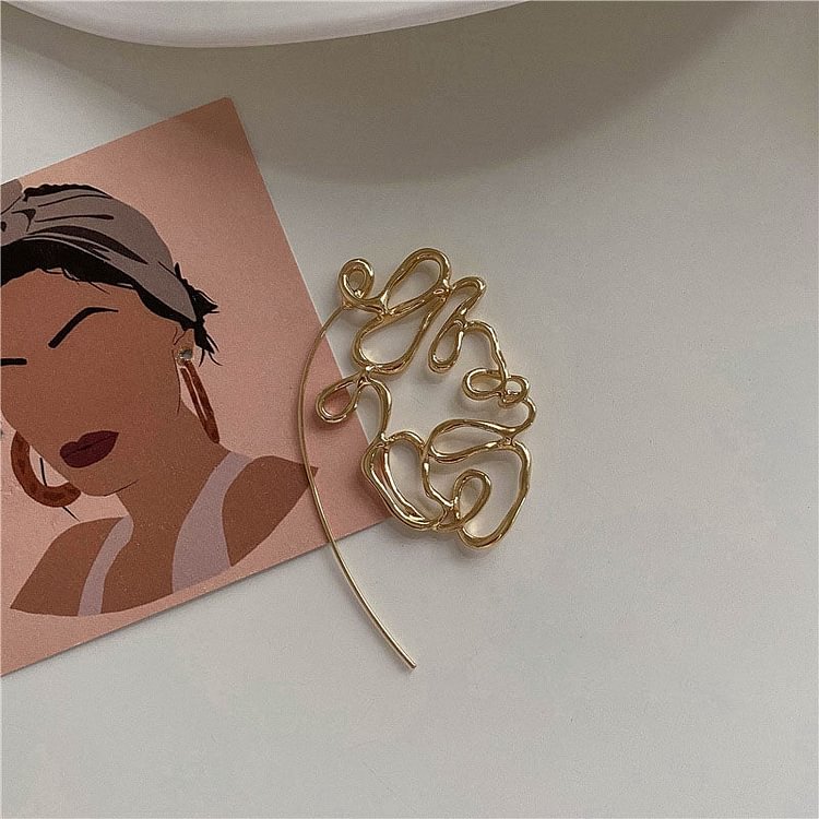 Fashion Unique Artistic Irregularity Metallic Earring