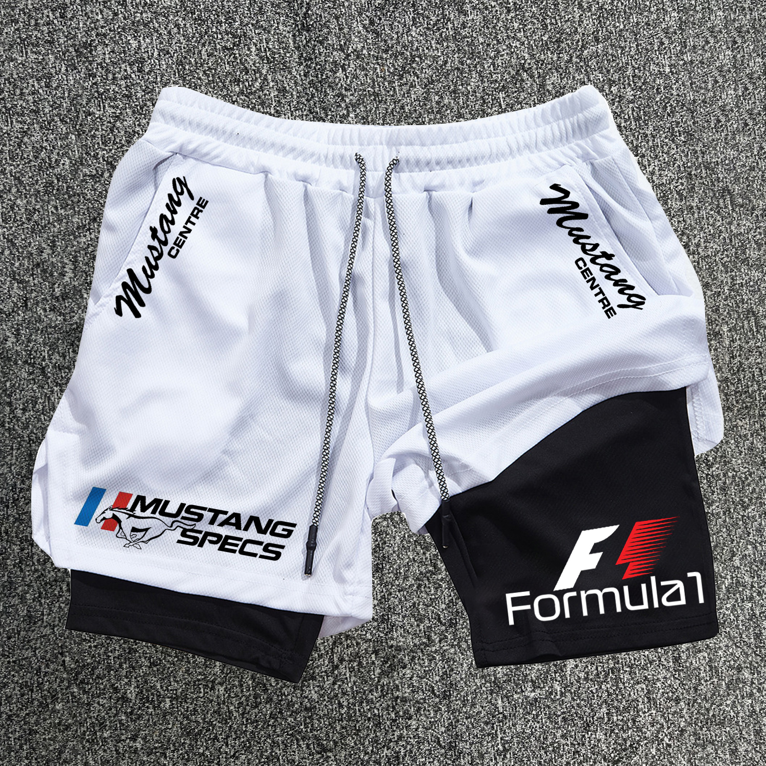 Fashion Racing Print Shorts / TECHWEAR CLUB / Techwear