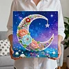 DIY Pearl Painting Moon in the Lake for Home Decor with Frame(25x25cm)