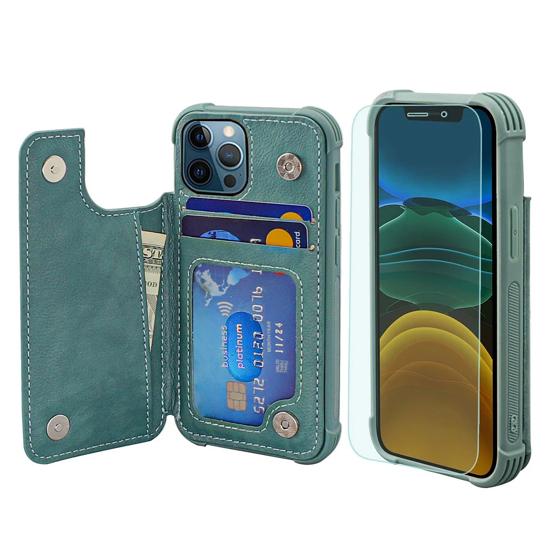 VANAVAGY Wallet Case for iPhone 13 Pro Wallet Case for magnetic car mount