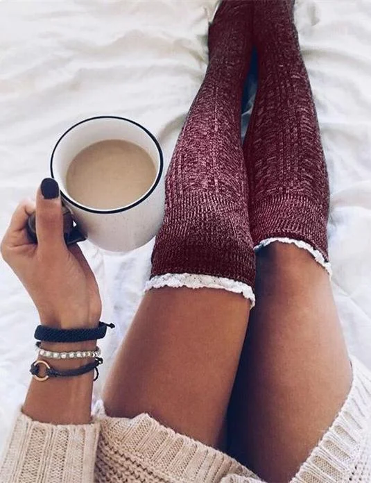 Knit Over Knee Long Thigh High Socks