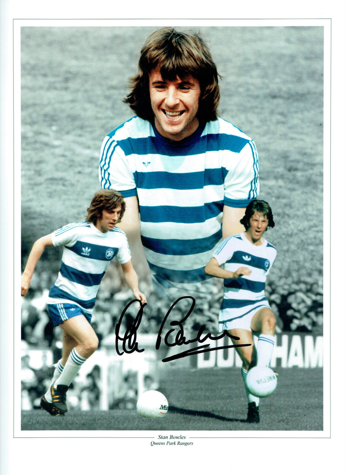 Stan BOWLES Signed Autograph Queens Park Rangers Montage 16x12 Photo Poster painting AFTAL COA