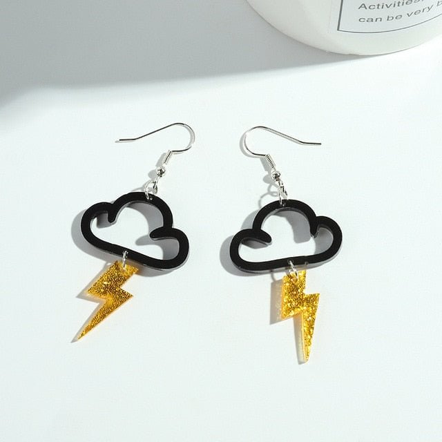 YOY-Fashion Cute Cloud Lightning Acrylic Earrings